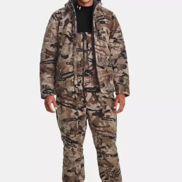 Men Under Armour Barren Camo Rut Bibs Windproof Microfleece Bib 1365614 … - Picture 3 of 15